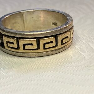 14kt Gold Black & Sterling Silver Ring.